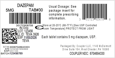 Label (0172 3926 70 Diazepam 5mg 67046 943 30)